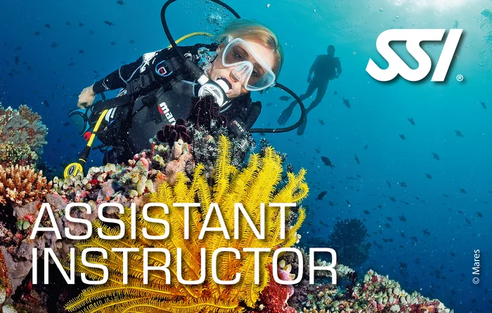 Instructor candidate gaining real teaching experience in confined water