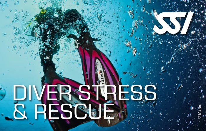 Diver practising rescue skills during an SSI Diver Stress and Rescue course in the warm waters of the Andaman Sea, Thailand