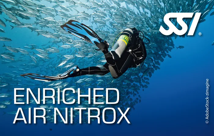 SSI Enriched Air Nitrox specialty — longer bottom times and reduced fatigue for multiple-dive days in Thailand