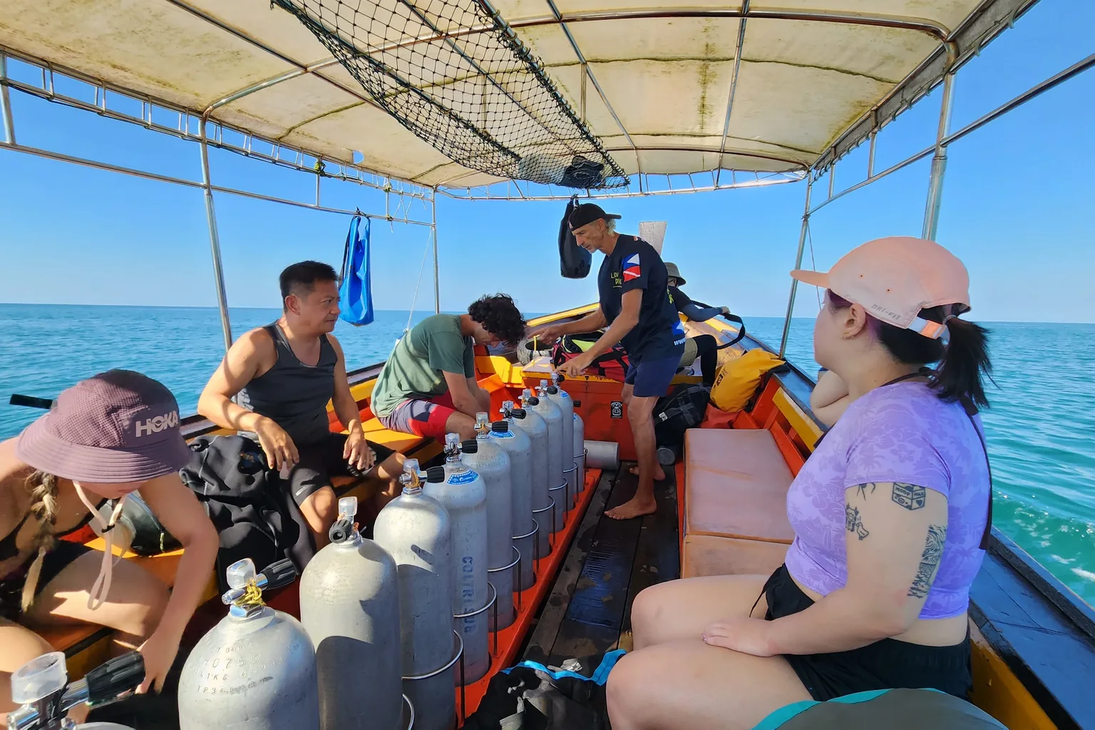 Two divers checking in at the Dive Syndicate dive center in Khao Lak